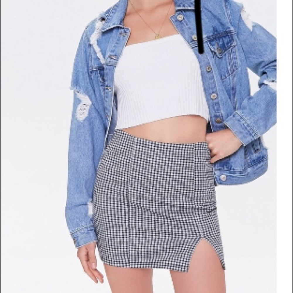 NWT Gingham Mini Skirt